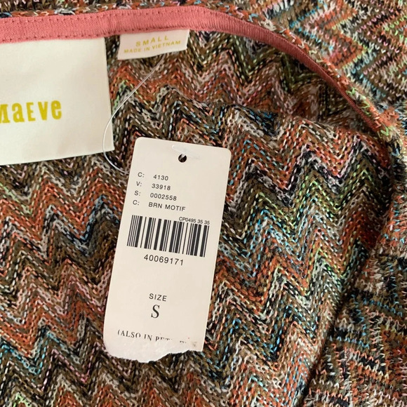 Maeve Anthropologie Westwater NWT Chevron Print Knit Knee Length Dress Small - Picture 10 of 12